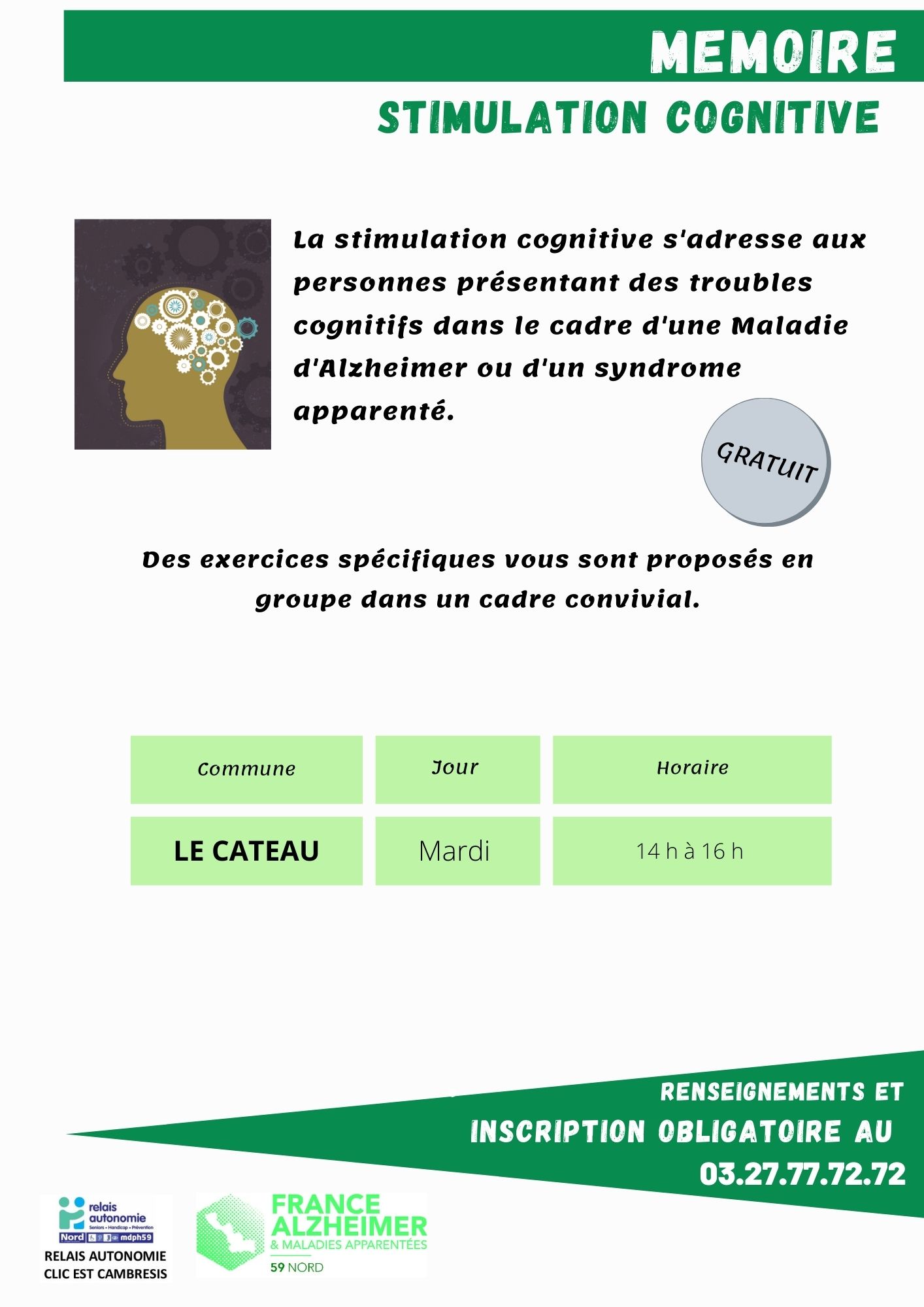 Flyer Mémoire : Stimulation cognitive